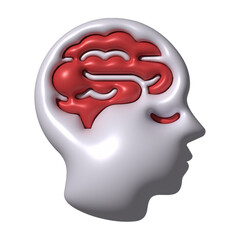 Brain Inside Human Head Profile