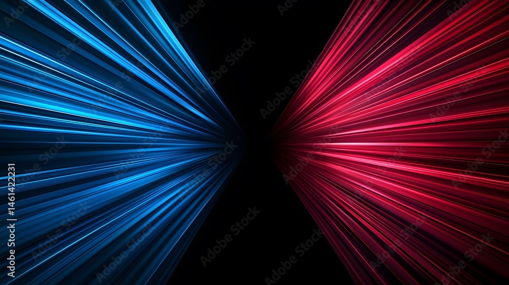 Aufkleber the image contains two sets of parallel lines, one blue and one red, radiating outward from a centra