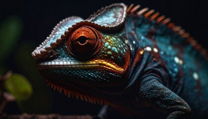 Obraz premium chameleon wallpaper with interesting background