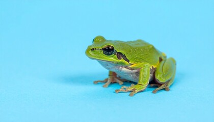 Fototapeta premium adorable frog wallpaper with blue background