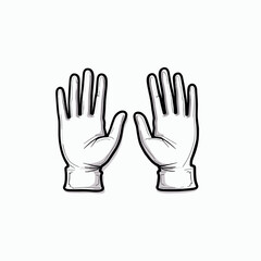 Obraz premium white gloves applauding hand gesture icon