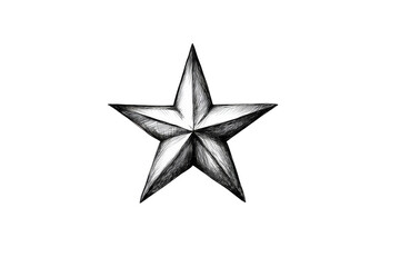 Fototapeta premium Star shape with distinct edges and shading. Png, Transparent background.