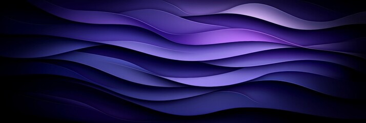 Obraz premium Abstract Blue and Purple Wavy Background, Layered Paper Art Design, Modern Minimalist Aesthetic