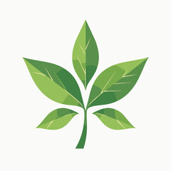 Fototapeta premium vibrant green leaf icon with stem ecofriendly design element