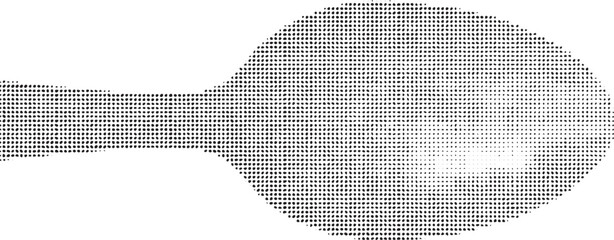 A simple black and white of a table tennis paddle.