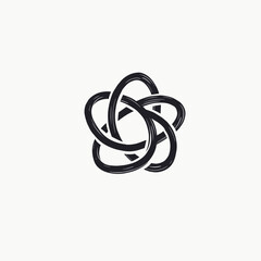 Naklejka premium intricate black and white knot design