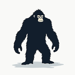 Fototapeta premium cartoon illustration of angry gorilla with brown fur