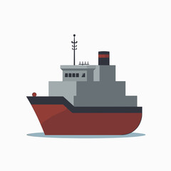 red and gray ship icon with windows and antenna