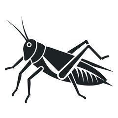 green grasshopper silhouette icon vector isolated on white background