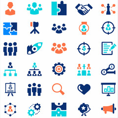 business-icons--line-art--blue-and-white--teamwork