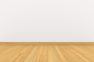 Empty room. Wooden floor. 3D illustration