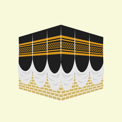 Kaaba Mosque Isolated White H...