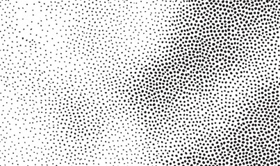 A dense field of black and white dots creates a textured abstract background.