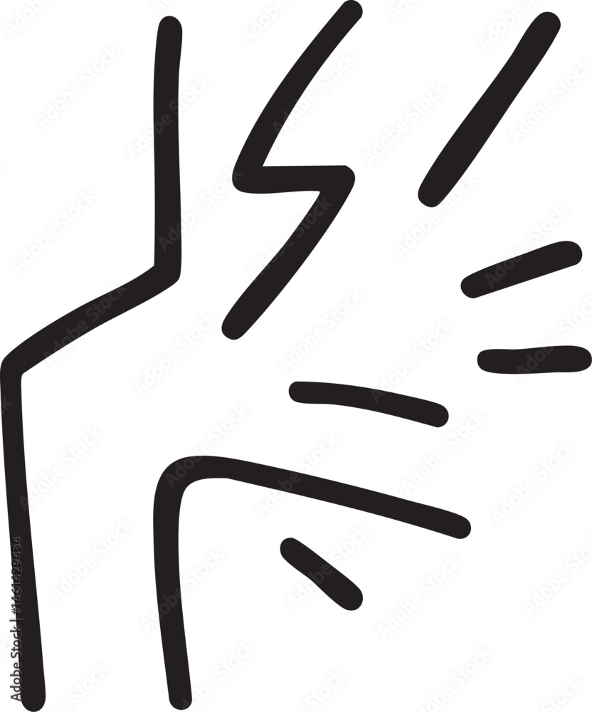 Poster a hand dramatically gestures with sharp energetic lines.