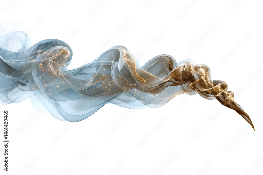 Aufkleber flowing abstract smoke with intricate patterns and a dynamic form. png, transparent background.