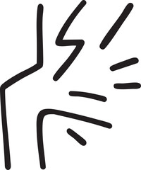 Obraz premium A hand dramatically gestures with sharp energetic lines.
