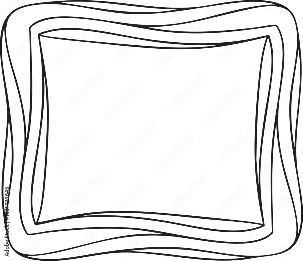 Poster a simple outlined rectangular frame is presented on a white background.