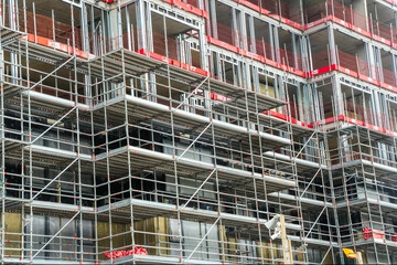 construction site with scaffolding