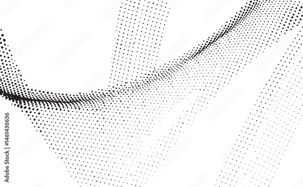 Aufkleber a dynamic flowing of numerous small dots creates a sense of movement and depth.