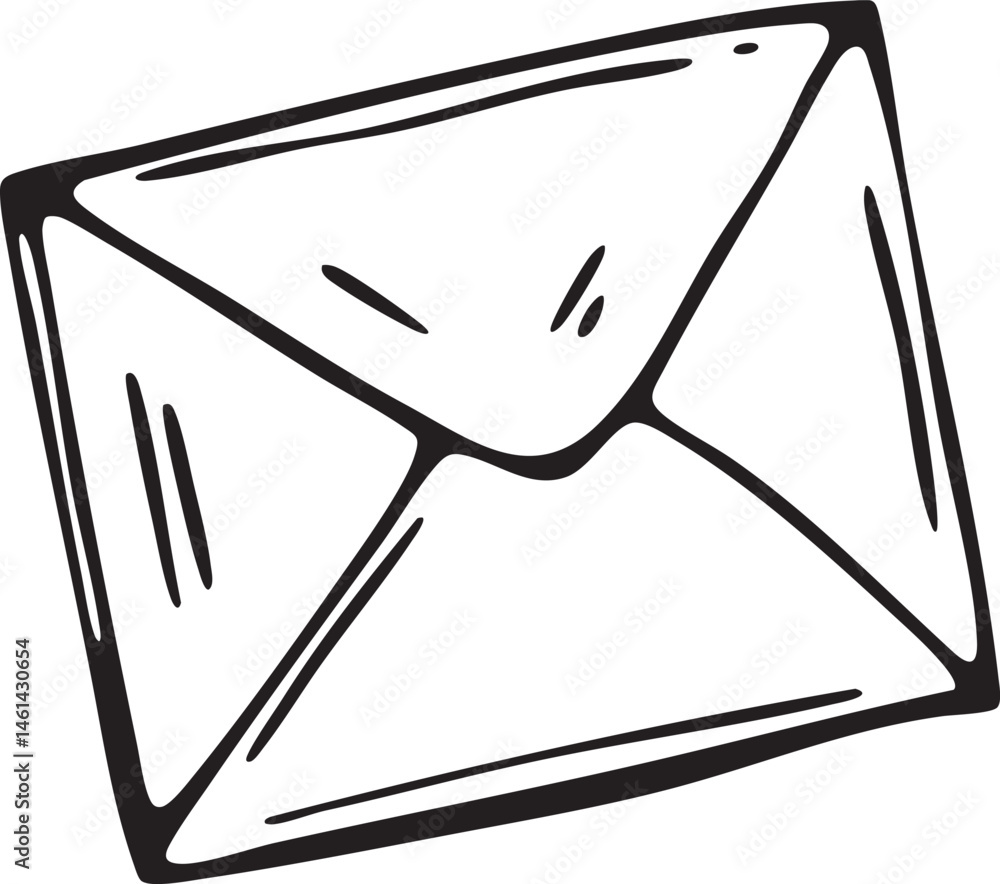 Poster a simple open envelope rests on a flat surface.