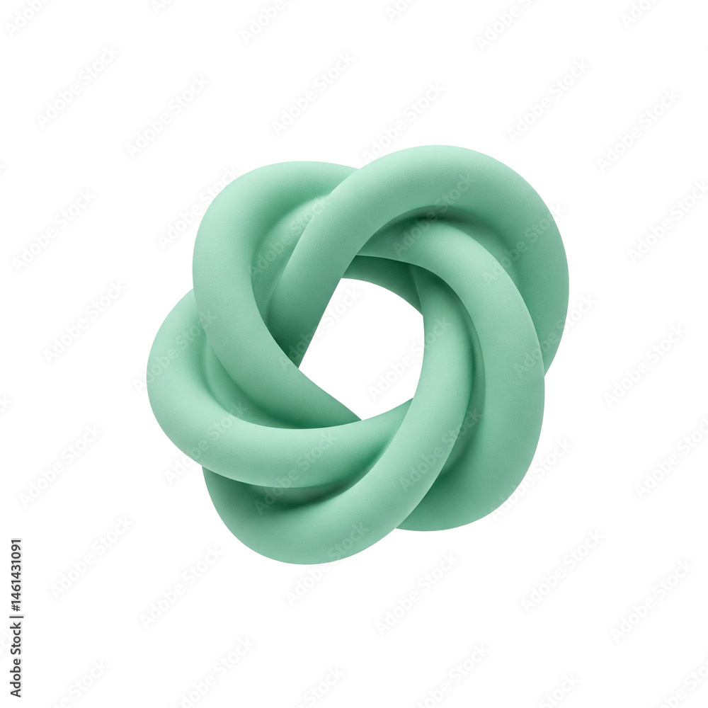 Poster a mesmerizing mint green knot: an intricate display of fluid shapes and textures perfectly intertwin