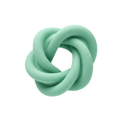 A Mesmerizing Mint Green Knot: An Intricate Display of Fluid Shapes and Textures Perfectly Intertwined Against a Black Background