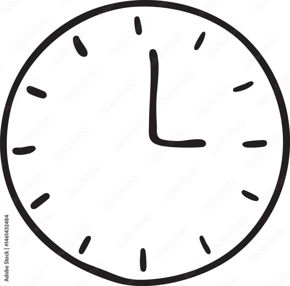 Poster a simple clock face displays the hour hand pointing to twelve.