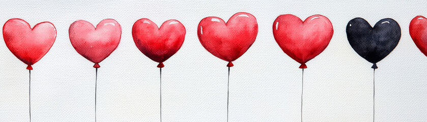 Colorful heart shaped balloons create whimsical and romantic atmosphere, perfect for celebrations and special occasions