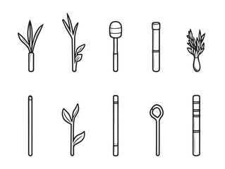 Beautiful Cane Line Art Artwork for Contemporary Design Projects