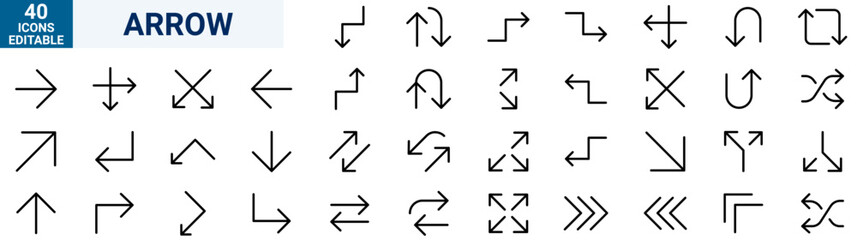 Arrow icon set. Cursor. Collection different arrow signs. Arrow icon collection. Large Blue arrow icon vector set. Blue  icon collection.