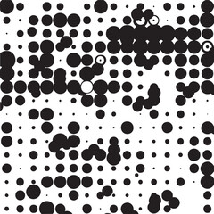 Fototapeta premium A dense of black and white circles with cartoon eyes.