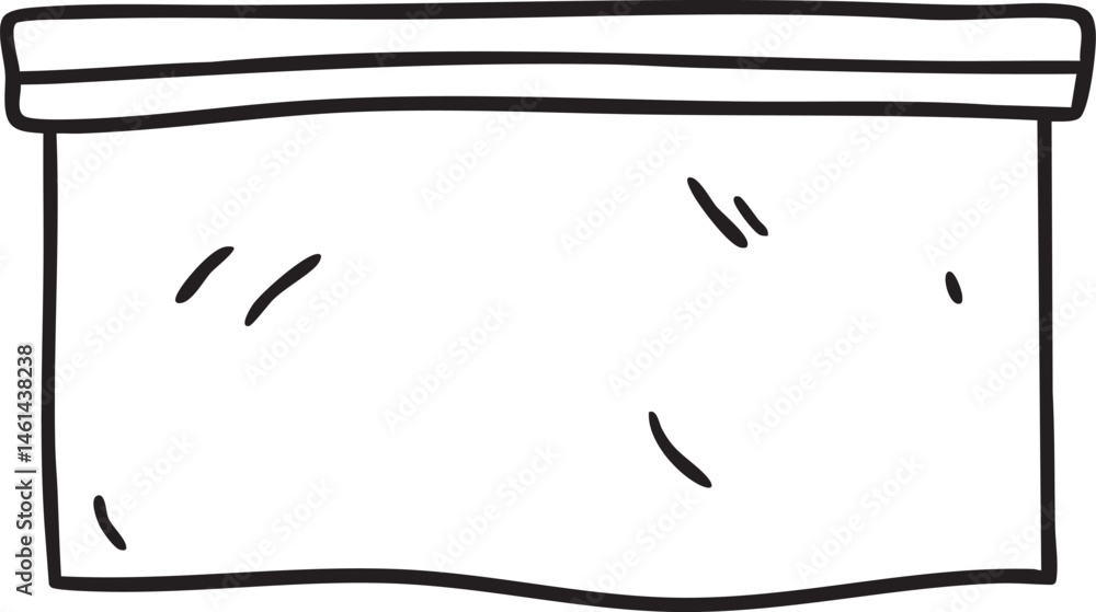 Poster a simple flat of a rectangular container with subtle lines.