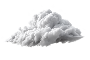 A billowing cloud formation with intricate textures and shapes. Png, Transparent background.