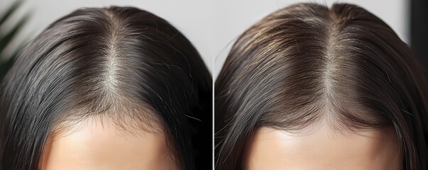 Before After Hair Regrowth Noticeable improvement in hair density and fullness near the hairline