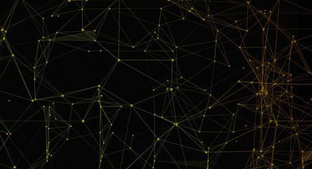 Abstract Network Connection Background with Golden Nodes and Lines