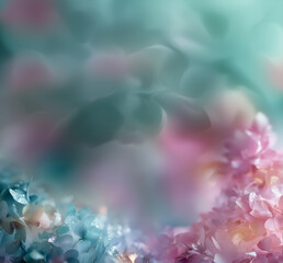 pink & blue man & woman energy on shiny, glimmering floral wedding pattern; vibrant, sparkling design; contemporary background for elegant, luxurious events