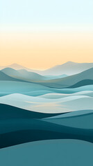 Tranquil Sea Waves During Golden Hour .Minimalist Ocean Phone Wallpaper

