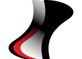 Abstract pattern of liquid striped red and black shapes. Sports Vector background for advertising, announcements, posters. Design element. Vector wavy background. Lines