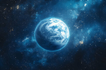 Obraz premium Celestial view of planet earth in space.