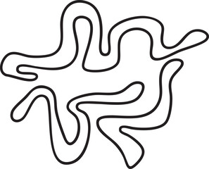 Obraz premium A delicate flowing black forms a complex organic shape on a white background.