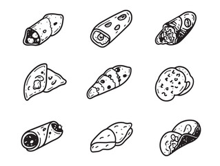 High Quality Cannoli Food Line Art for Creative Projects