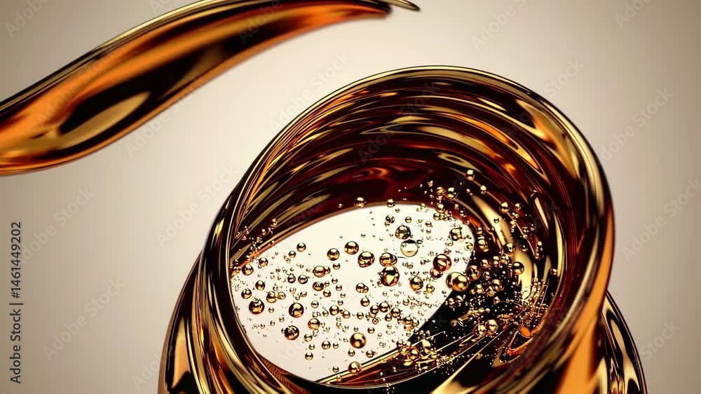 Poster dynamic flow of metallic liquid and suspended bubbles in abstract motion