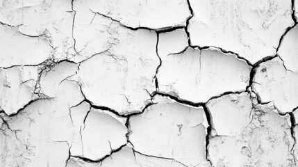 Obraz premium Cracked white surface, dry soil texture background.
