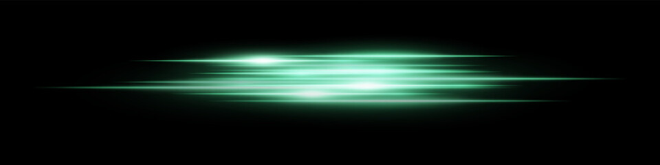 Green glowing motion streaks on black with blur and shine. Best for fast action graphics, futuristic data visuals, energy flows, digital speed transitions and sci-fi environments.
