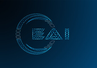 EAI low poly letter logo vector design. EAI lower poly logo design. Low poly logo.