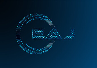 EAJ low poly letter logo vector design. EAJ lower poly logo design. Low poly logo.