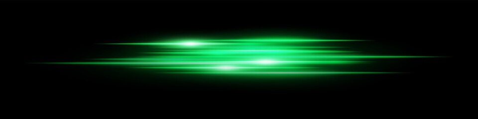Green glowing motion streaks on black with blur and shine. Best for fast action graphics, futuristic data visuals, energy flows, digital speed transitions and sci-fi environments.