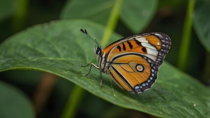 Obraz premium butterfly on leaf