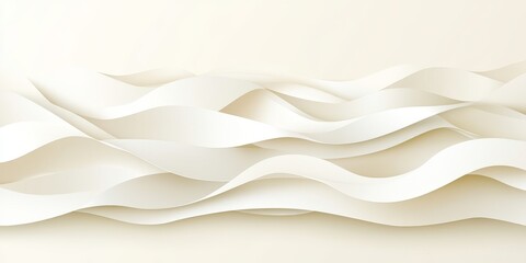 Obraz premium Cream Colored Waves of Paper Creates Beautiful Intertwining Lines Forming Abstract Wavy Relief
