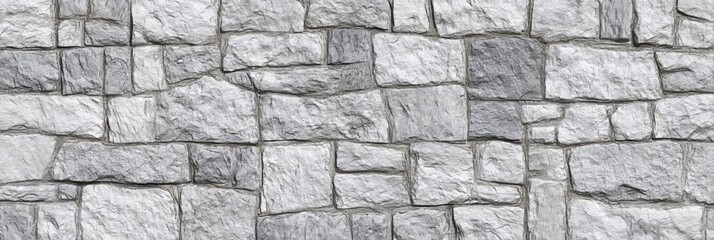Fototapeta premium Grey stone brick wall texture, abstract background for home or construction. Vintage looking stone bricks add grunge style and space to any interior or exterior.